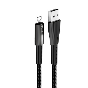 Cablu Date, USB la Lightning, LED, 2.4A, 1m - ColorWay (CW-CBUL035-BK) - Black