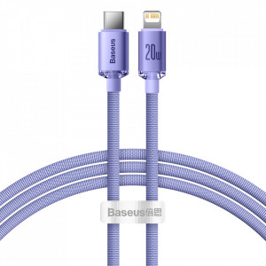 Cablu de Date Type-C la Lightning 20W, 1.2m - Baseus Crystal Shine (CAJY000205) - Purple