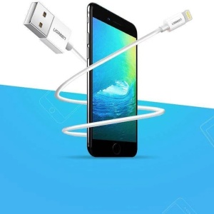 Cablu de Date USB la Lightning, 5V/2.4A, 480Mbps, 1m - Ugreen US155 (20728) - White - Img 3