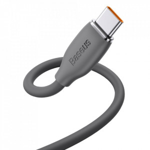 Cablu de Date USB la Type-C 100W, 1.2m - Baseus Jelly Liquid Silica Gel (CAGD010001) - Black - Img 3