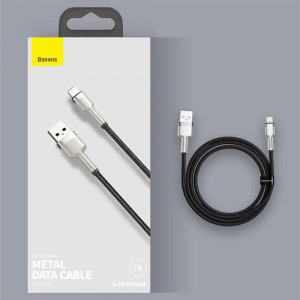 Cablu USB la Lightning, 2.4A, 480Mbps, 25cm - Baseus Cafule Series Metal (CALJK-01) - Black - Img 7
