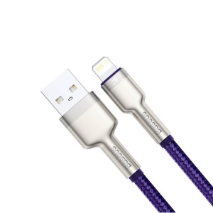 Cablu USB to Lightning, 2.4A, 480Mbps, 1m - Baseus Cafule Series Metal (CALJK-A05) - Purple - Img 4
