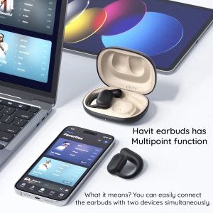 Casti fara Fir Bluetooth 5.3, TWS, USB-C, 500mAh - Havit (OWS914) - Black - Img 5