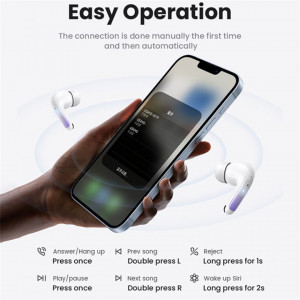 Casti TWS, ENC, Bluetooth 5.3 - Usams US-XD19 (BHUENCXD02) - Alb - Img 5