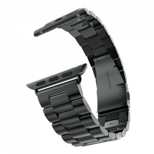 Curea pentru Apple Watch 1/2/3/4/5/6/7/8/9/10/SE/SE 2/Ultra/Ultra 2 (42/44/45/46/49mm) - Techsuit Watchband (W036) - Black - Img 2