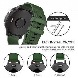 Curea pentru Samsung Galaxy Watch 4/5/Active 2, Huawei Watch GT 3 (42mm)/GT 3 Pro (43mm) - Techsuit Watchband 20mm (W006) - Green - Img 7