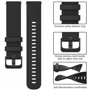 Curea pentru Samsung Galaxy Watch (46mm) / Gear S3, Huawei Watch GT / GT 2 / GT 2e / GT 2 Pro / GT 3 (46 mm) - Techsuit Watchband 22mm (W006) - Black - Img 5