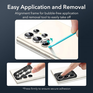 Folie Camera pentru Samsung Galaxy S24 Ultra - ESR Lens Protector Tempered Glass - Silver - Img 6
