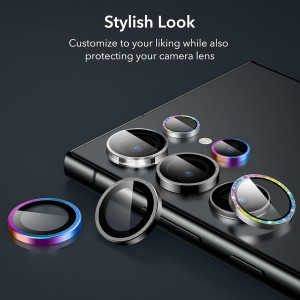 Folie Camera pentru Samsung Galaxy S24 Ultra (set 2) - ESR Lens Protector Tempered Glass - Black - Img 7