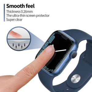 Folie pentru Apple Watch 7 / 8 (45mm) cu Aplicator - Blueo High Molecule Screen Protector - Black - Img 10