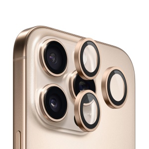 Folie pentru iPhone 15 Pro / iPhone 15 Pro Max / iPhone 16 Pro / iPhone 16 Pro Max - Blueo 99 Anti-Reflective Lens Glass - Golden Titanium
