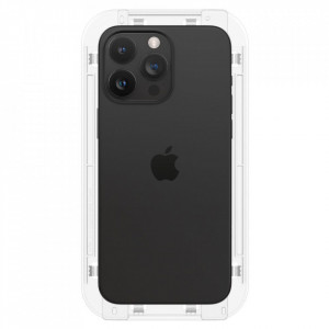 Folie pentru iPhone 15 Pro (set 2) - Spigen Glas.tR EZ FIT - Black - Img 7