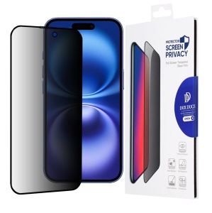 Folie pentru iPhone 16 - Dux Ducis Tempered Glass Privacy - Black - Img 1