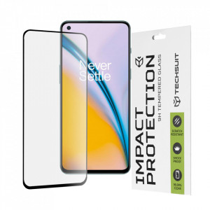 Folie pentru OnePlus Nord CE 5G / Nord 2 5G / Nord 2T - Techsuit 111D Full Cover / Full Glue Glass - Black