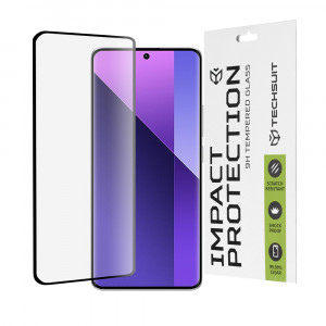 Folie pentru Xiaomi Redmi Note 13 Pro+ 5G / Note 14 Pro / Note 14 Pro+ / Poco X7 - Techsuit 111D Full Cover / Full Glue Glass / 3D Curved Screen - Black