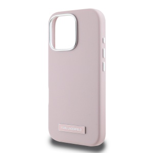 Husa iPhone 16 Pro - Karl Lagerfeld Leather MagSafe (KLHMP16LPGMSRPP) - Pink FW Metal Plate - Img 4