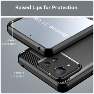 Husa pentru Asus Zenfone 11 Ultra - Techsuit Carbon Silicone - Black - Img 7