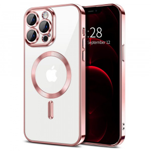 Husa pentru iPhone 12 Pro Max - Techsuit Luxury Crystal MagSafe - Pink
