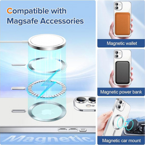 Husa pentru iPhone 12 - Techsuit Luxury Crystal MagSafe - Silver - Img 5