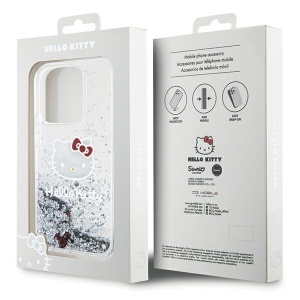Husa pentru iPhone 13 Pro - Hello Kitty Hardcase Liquid Glitter Charms Kitty Head (HKHCP13LLIKHET) - Silver - Img 7