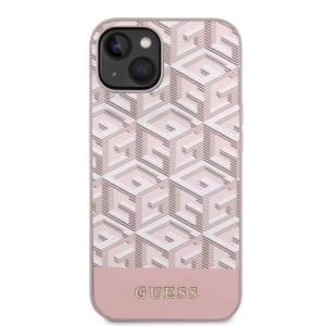 Husa pentru iPhone 14 - Guess GCube Stripes MagSafe (GUHMP14SHGCFSEP) - Pink - Img 3