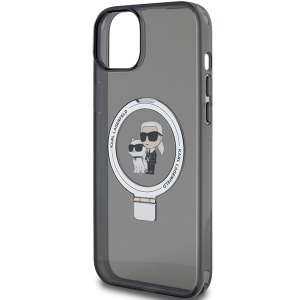 Husa pentru iPhone 14 - Karl Lagerfeld Hardcase Ring Stand MagSafe (KLHMP14SHMRSKCK) - Karl&Choupette - Img 2