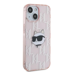 Husa pentru iPhone 14 - Karl Lagerfeld IML Luxury (KLHCP14SHKLPCHP) - Pink Choupette Head&Monogram - Img 7