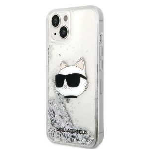 Husa pentru iPhone 14 Plus - Karl Lagerfeld Hardcase Glitter (KLHCP14MLNCHCS) - Silver Choupette Head - Img 5