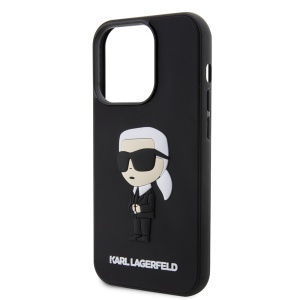 Husa pentru iPhone 14 Pro - Karl Lagerfeld 3D Design (KLHCP14L3DRKINK) - Rubber Ikonik - Img 2