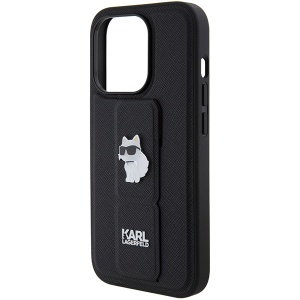 Husa pentru iPhone 14 Pro - Karl Lagerfeld Saffiano Gripstand (KLHCP14LGSACHPK) - Choupette - Img 3