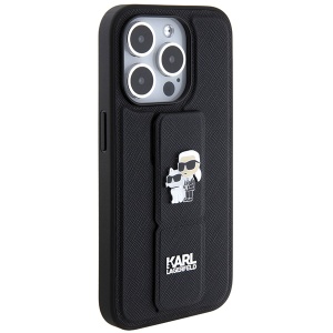Husa pentru iPhone 14 Pro - Karl Lagerfeld Saffiano Gripstand (KLHCP14LGSAKCPK) - Karl&Choupette - Img 4