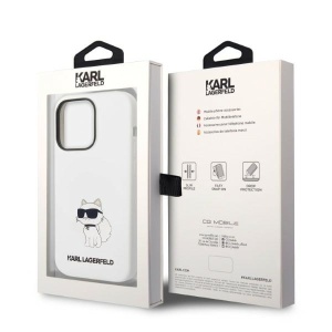 Husa pentru iPhone 14 Pro - Karl Lagerfeld Silicone MagSafe (KLHMP14LSNCHBCH) - White Choupette - Img 7