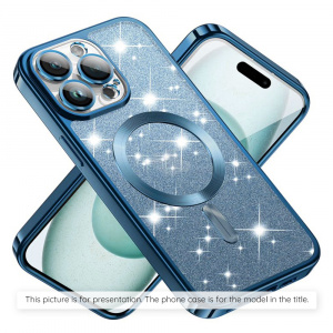 Husa pentru iPhone 14 Pro Max - Techsuit Luxury Glitter MagSafe - Light Blue - Img 2