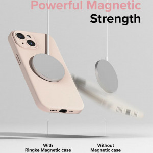Husa pentru iPhone 15 Plus - Ringke Silicone Magnetic MagSafe - Stone - Img 5