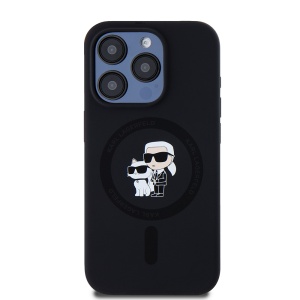 Husa pentru iPhone 15 Pro - Karl Lagerfeld Silicone MagSafe (KLHMP15LSCMKCRHK) - Karl&Choupette - Img 3