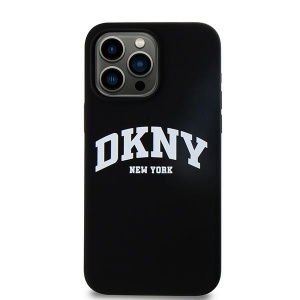 Husa pentru iPhone 15 Pro Max - DKNY Hardcase Liquid Silicone White Printed Logo MagSafe (DKHMP15XSNYACH) - Black - Img 6