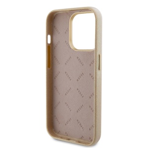 Husa pentru iPhone 15 Pro Max - Guess Glitter Glossy Script (GUHCP15XPGMCSD) - Sparkle Beige - Img 6