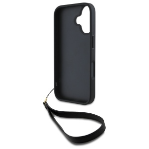 Husa pentru iPhone 16 - DKNY Hardcase Wrist Strap Stock Logo (DKHCP16SPBSWSK) - Black - Img 2