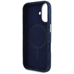 Husa pentru iPhone 16 - Guess Denim Triangle Logo MagSafe (GUHMP16SRJFWTLB) - Blue - Img 9
