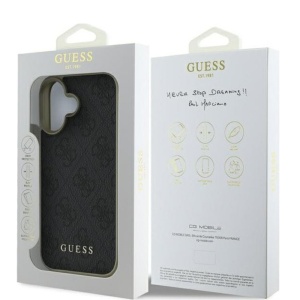 Husa pentru iPhone 16 - Guess Hardcase 4G Charms Collection (GUHCP16SGF4GGR) - Black - Img 7