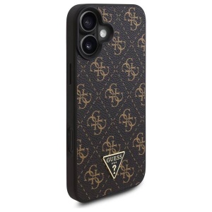 Husa pentru iPhone 16 - Guess Hardcase 4G Triangle Metal Logo (GUHCP16SPG4GPK) - Black - Img 4