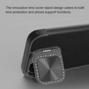 Husa pentru iPhone 16 - Nillkin Qin Prop Plain Leather Case - Black - Img 3