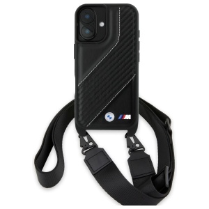 Husa pentru iPhone 16 Plus - BMW Leather M Edition Carbon Stripe & Strap (BMHCP16M23PSCCK) - Black - Img 3