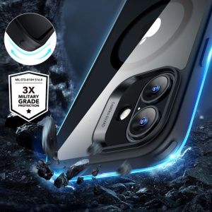Husa pentru iPhone 16 Plus + Folie - ESR Classic Hybrid HaloLock - Clear / Black - Img 2