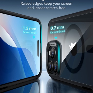 Husa pentru iPhone 16 Pro - ESR Classic Hybrid HaloLock - Clear Black - Img 6