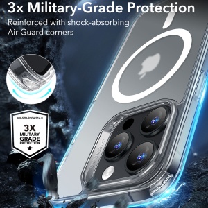 Husa pentru iPhone 16 Pro - ESR Classic Hybrid HaloLock - Frosted Clear - Img 7