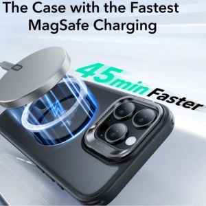 Husa pentru iPhone 16 Pro - ESR Classic Hybrid HaloLock Kickstand - Frosted Black - Img 3