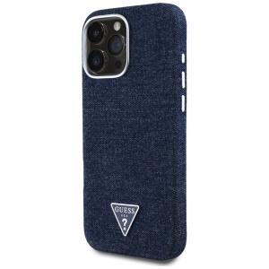 Husa pentru iPhone 16 Pro - Guess Denim Triangle Logo MagSafe (GUHMP16LRJFWTLB) - Blue - Img 7