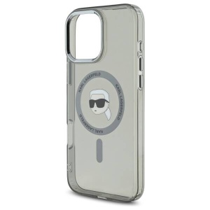 Husa pentru iPhone 16 Pro - Karl Lagerfeld IML MagSafe (KLHMP16LHLSKIK) - Metal Karl`s Head - Img 4