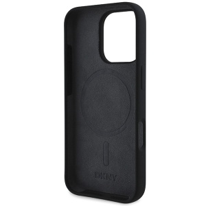 Husa pentru iPhone 16 Pro Max - DKNY Hardcase Silicone White Printed Logo MagSafe (DKHMP16XSNYACH) - Black - Img 3